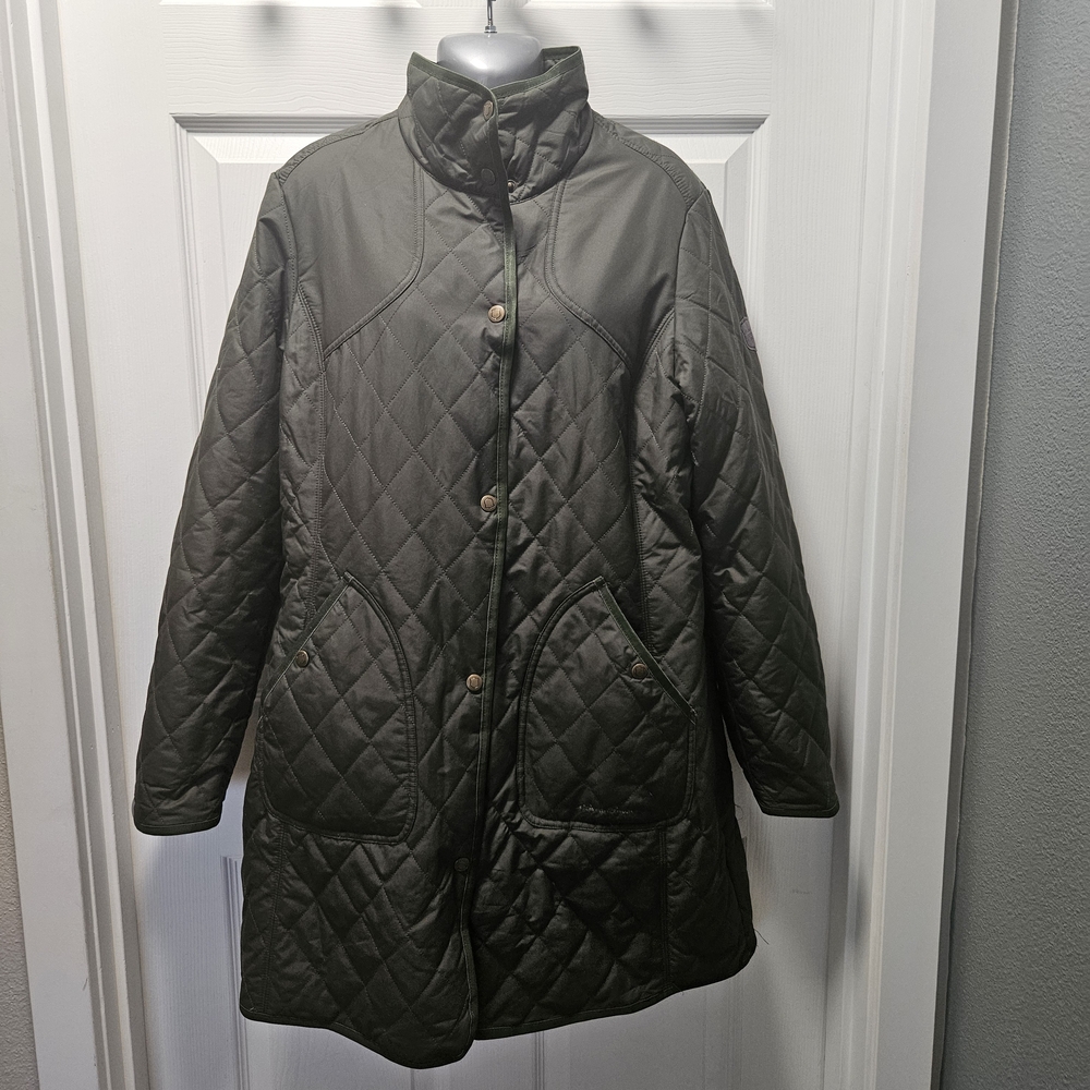 Eddie Bauer Dark Green Quilted Puffer Jacket